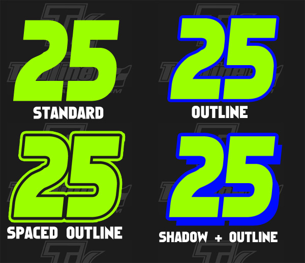 Details about   METALLIC RED #3's w/Outline Racing Numbers vinyl Decal Sheet 1/8-1/10-1/12 losi