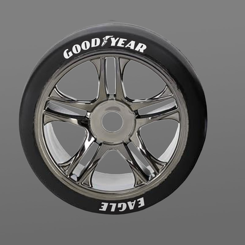 Goodyear Tyre Stickers Classic Car Racing Vinyl Decals 200mm x2 Black Diamond