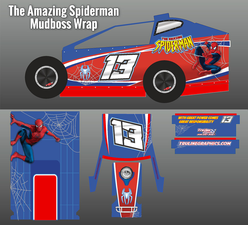 Spiderman Mudboss Car Wrap