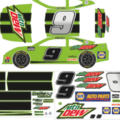 losi nascar 9 mtndew chase green decal sheet